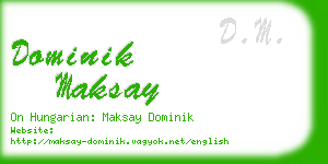 dominik maksay business card